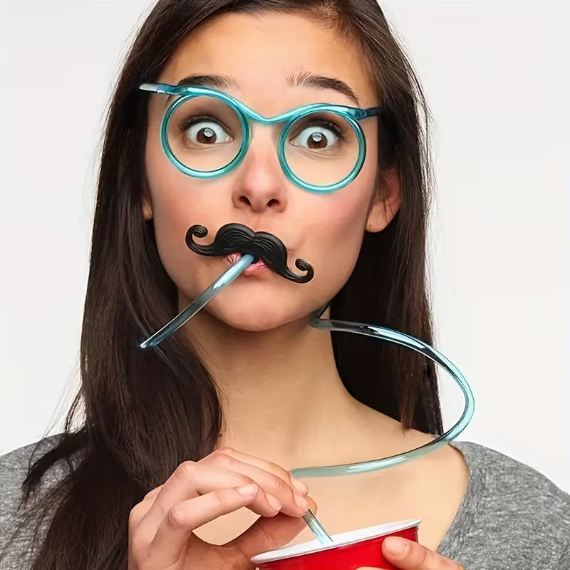 Creative And Quirky Eye Straw for Festive Party Games, Fun Glasses, Unique Soft Drinking Tubes, Perfect for Wedding And Birthday Celebrations