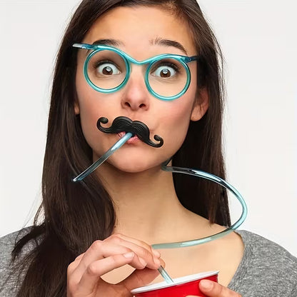 Creative And Quirky Eye Straw for Festive Party Games, Fun Glasses, Unique Soft Drinking Tubes, Perfect for Wedding And Birthday Celebrations